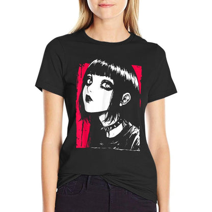 Horror Anime Manga  Japan Japanese Creepy Kawaii Goth Punk  Summer-ready Fabric T-Shirt