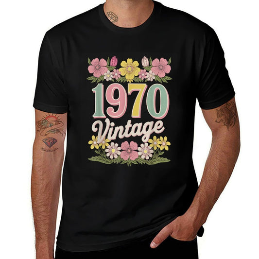 Vintage 1970 Retro Born Flowers Birthday Daughter Women  Odor-resistant T-Shirt
