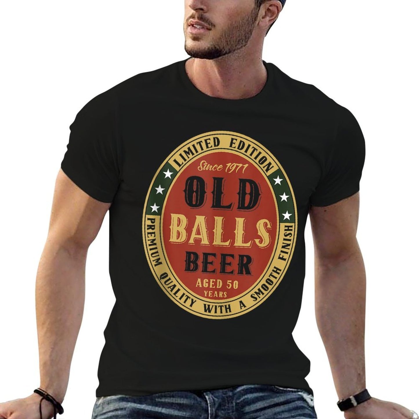 1971 Old Balls Beer Lover Birthday Mens 50Th Birthday  Trendy Pattern T-Shirt