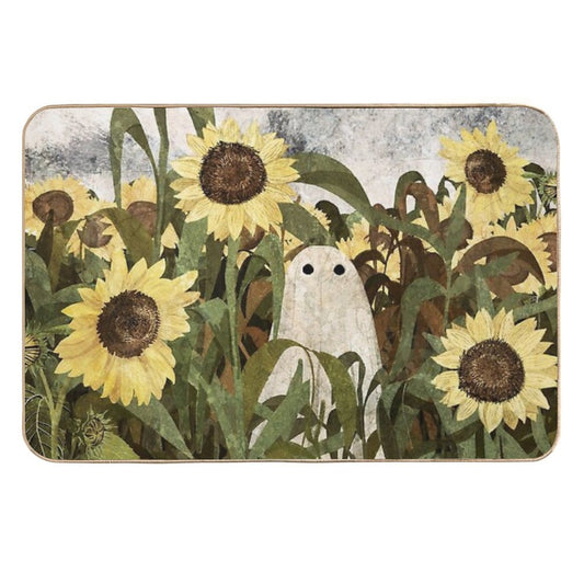 There's A Ghost in The Sunflower Field Again...  Dirt-Trapping Bath Mat