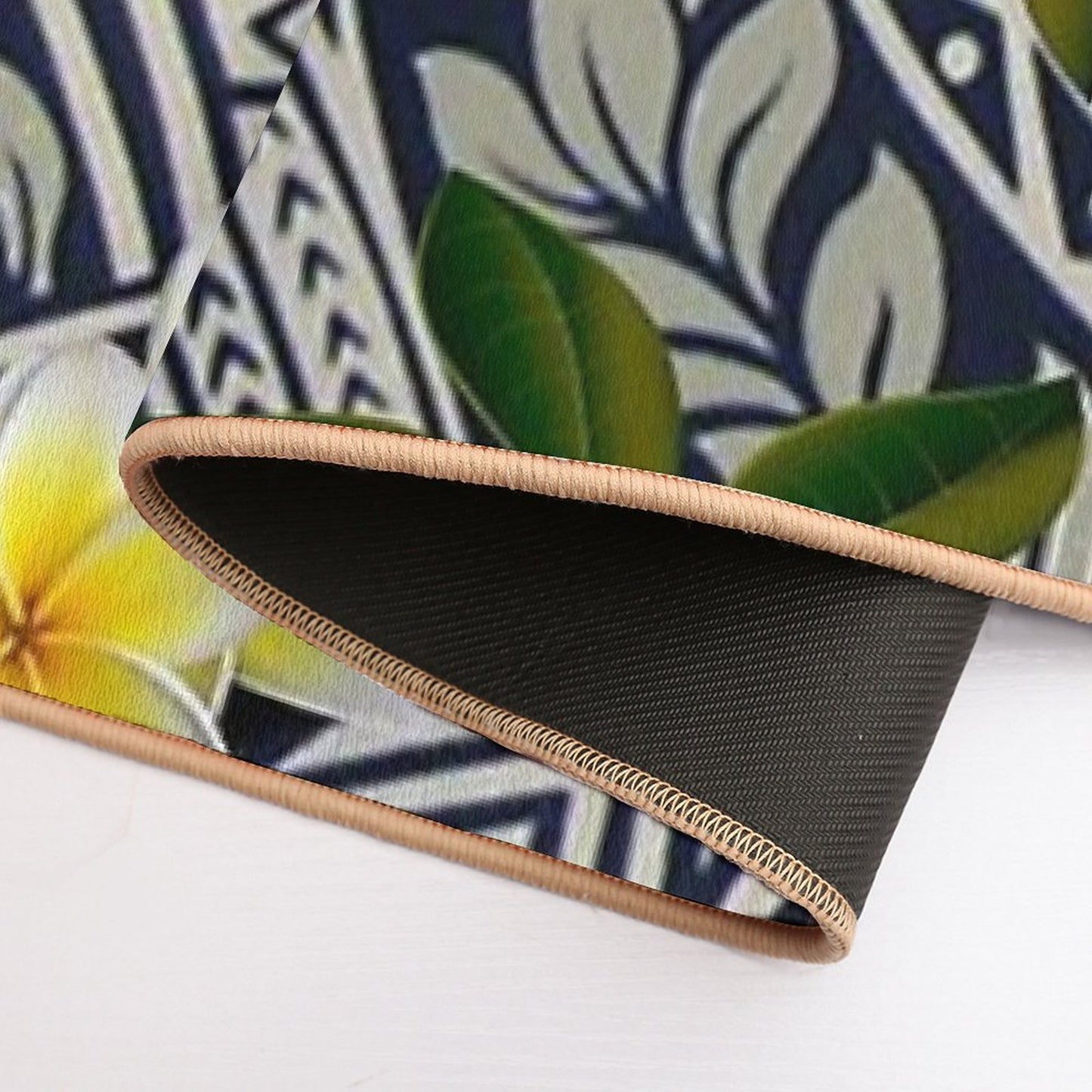 Traditional Hawaiian Tapa And Plumeria  Easy Maintenance Bath Mat