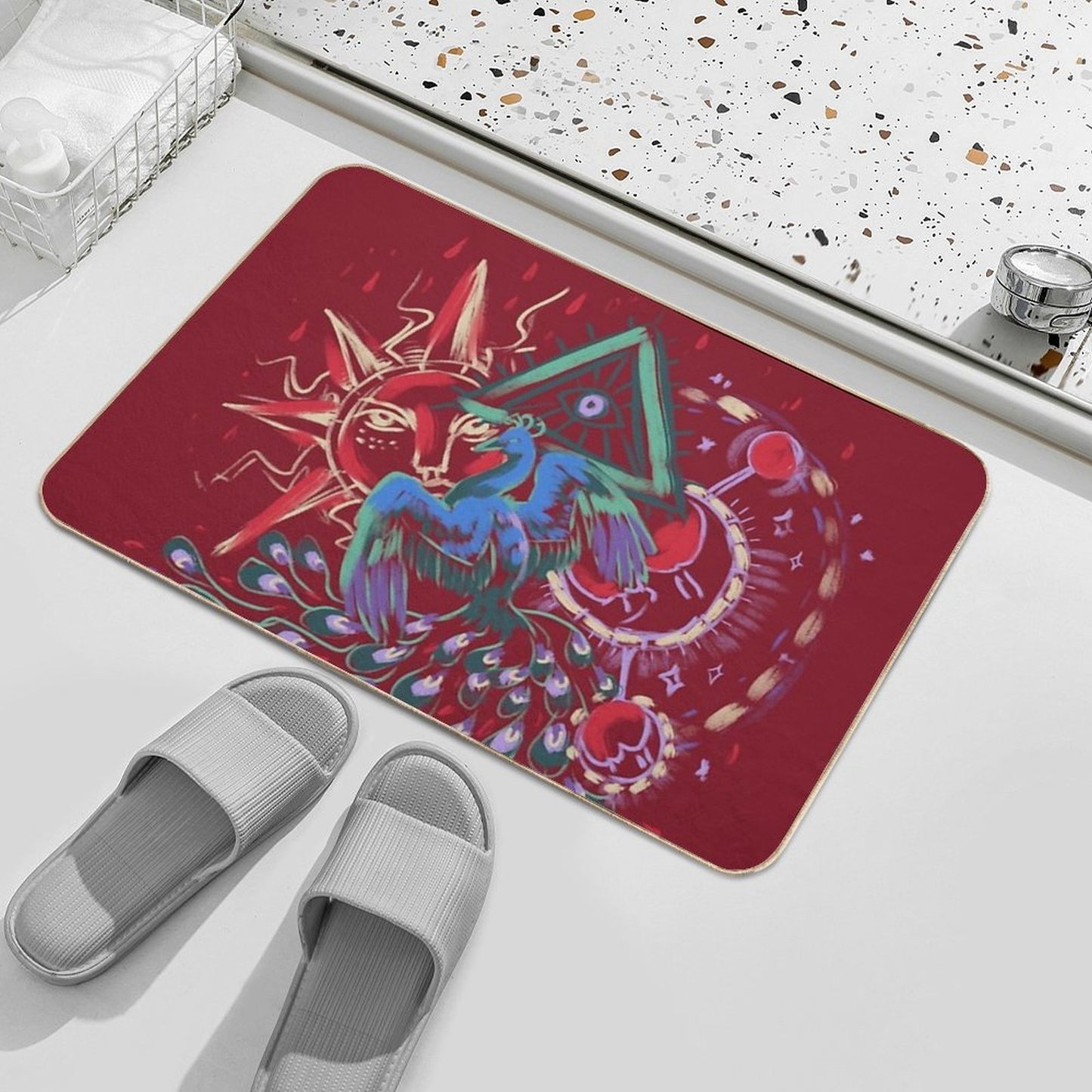 Mollymauk Back of Coat Grunge Style  Absorbent Bath Mat