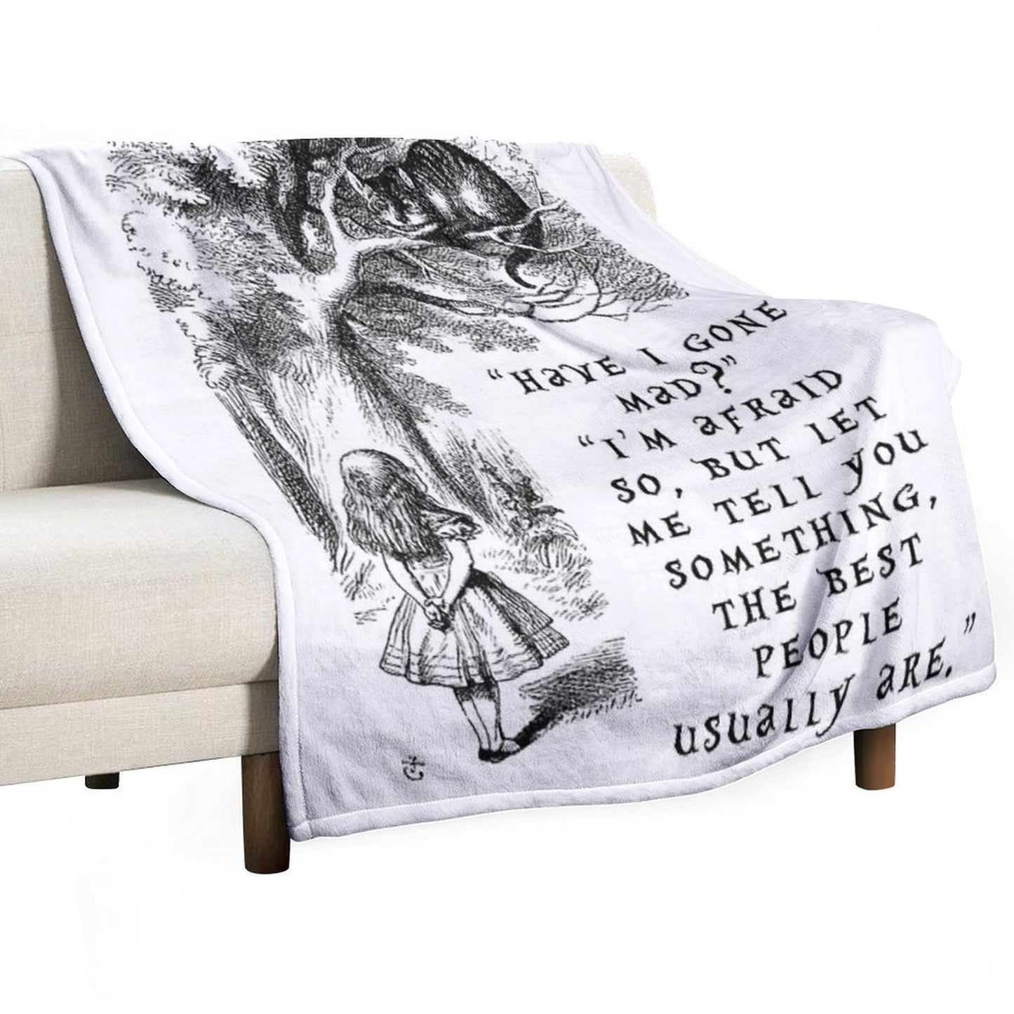 Have I Gone Mad Cheshire Cat. Multi-functional Throw Blanket