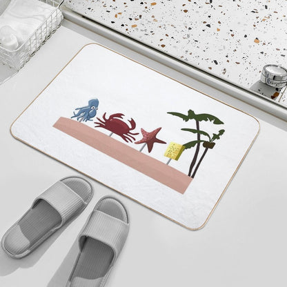 Realistic Spongebob Character Illustration  Anti-Trip Bath Mat