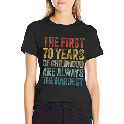 70th Birthday Men 70 Years Old Women Seventy YO Vintage 1955  High-quality Stitching T-Shirt