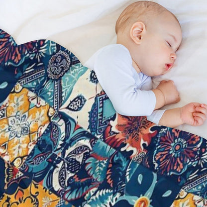 Bed Cover Patchwork Plush Throw Blanket