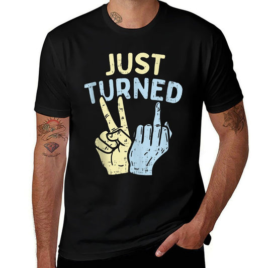 Just Turned 21 Hands Funny Happy 21st Birthday Party Gift  Heathered Texture T-Shirt