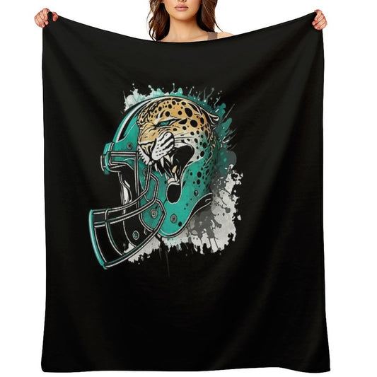 Jacksonville Jaguars Helmet Premium Throw Blanket