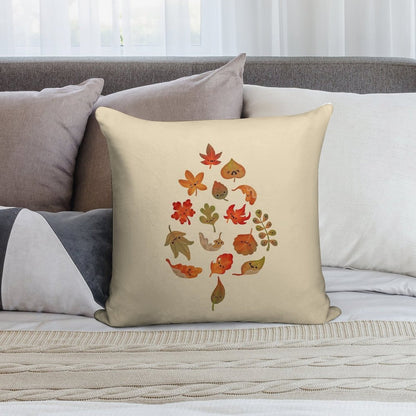 Sad Fallen Leaves Soft Fade-Resistant Throw Pillow