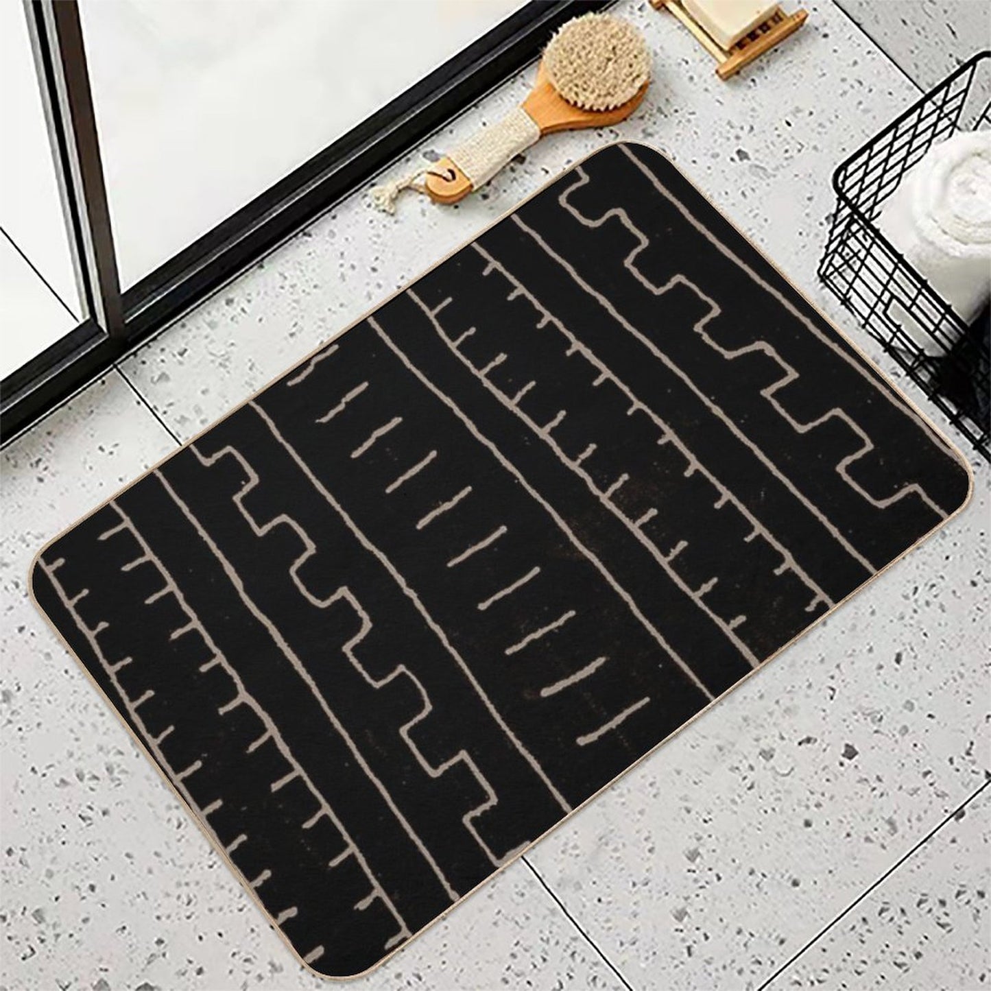 Simple African Mud Cloth  Rapid-Drying Bath Mat