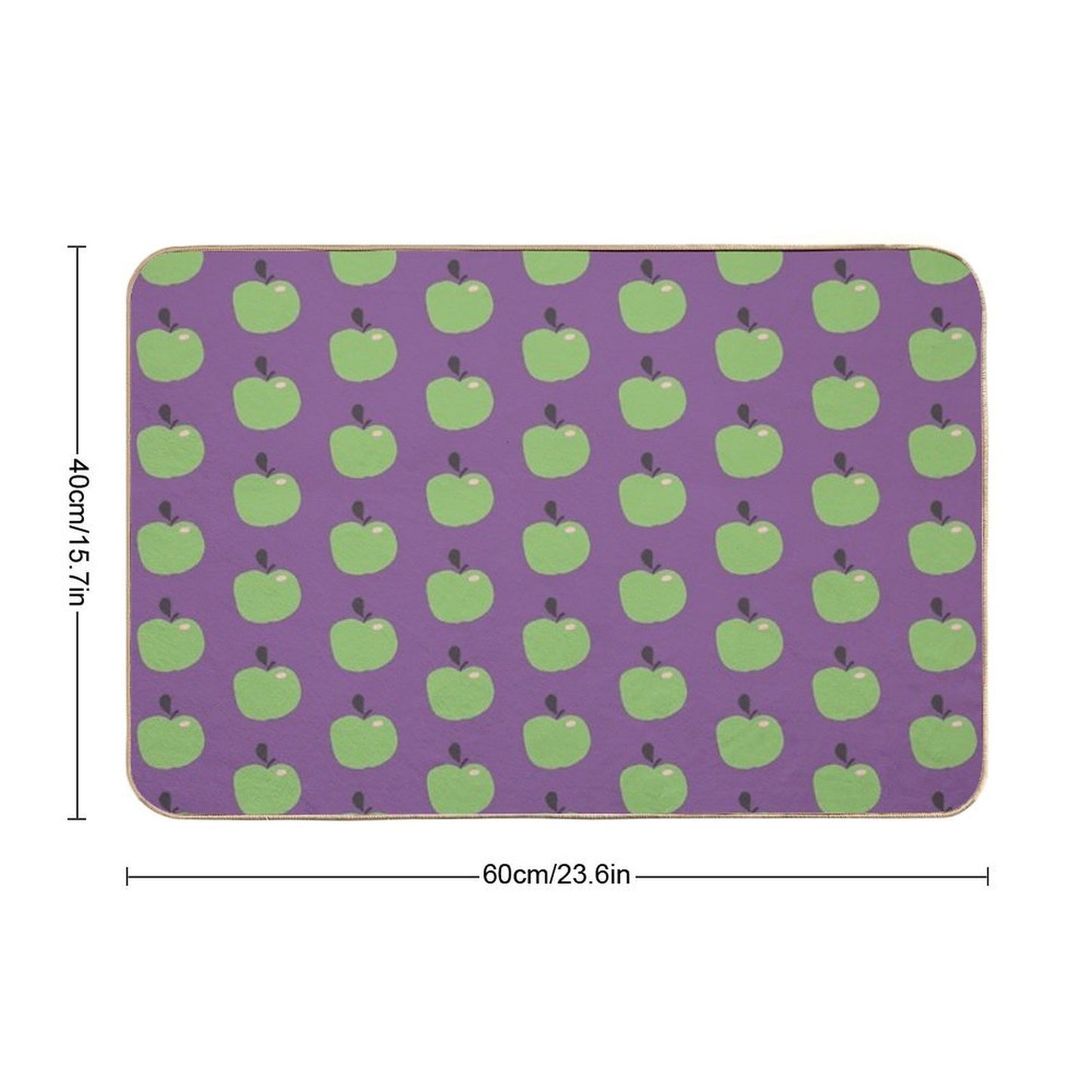 Green Apples  Edible Garden  Abstract Fruit Pattern  Anti-Trip Bath Mat