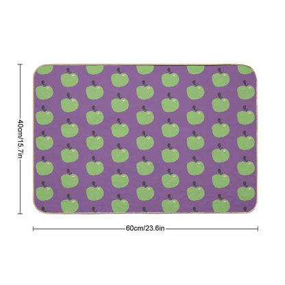Green Apples  Edible Garden  Abstract Fruit Pattern  Anti-Trip Bath Mat