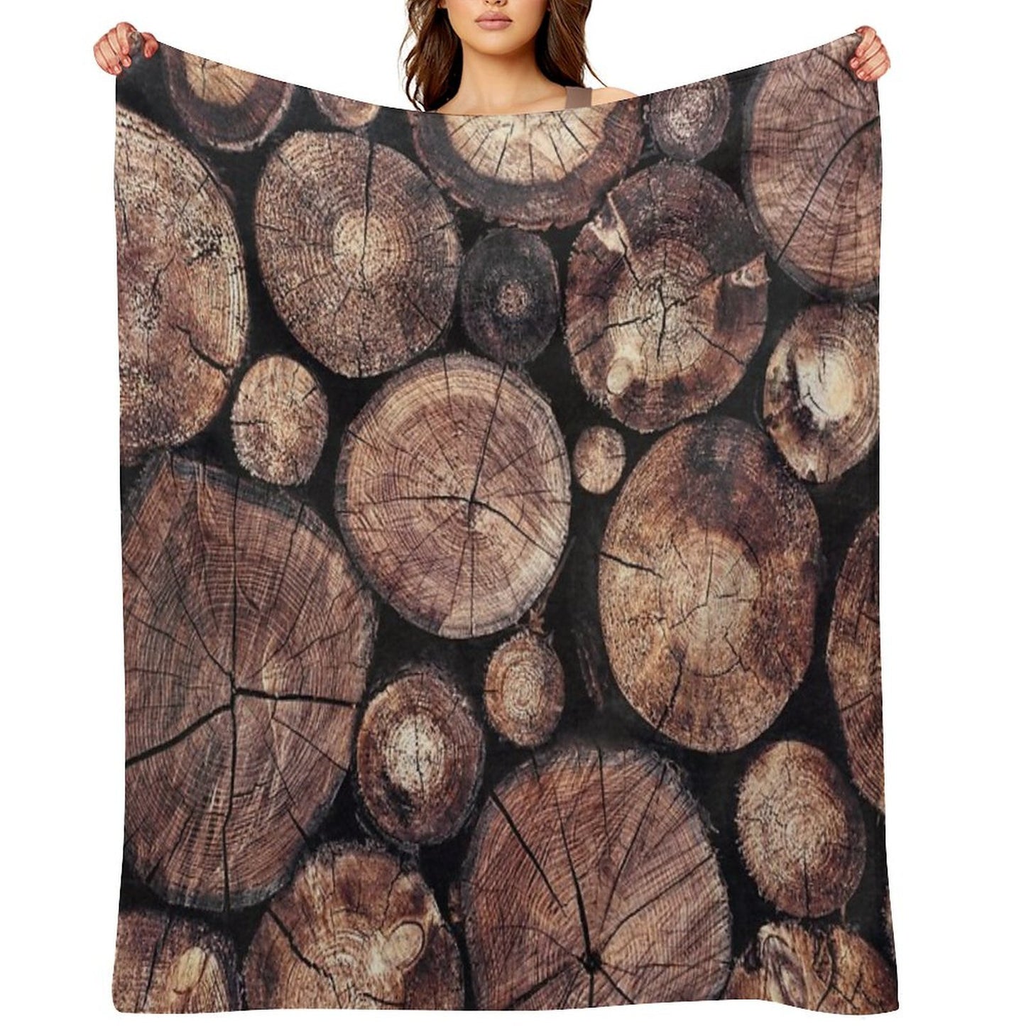 The Wood Holds Many Spirits  Vintage Moody Spiritual Forest Texture Lodge Logs With Cascadia Cabin Tree Souls Travel-friendly Throw Blanket