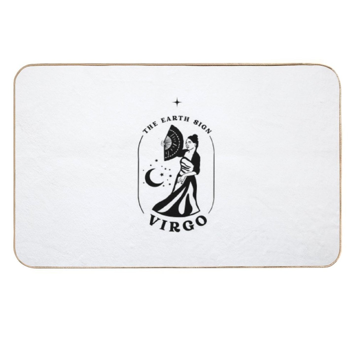 Virgo Simple Black Art  Long-Lasting Bath Mat
