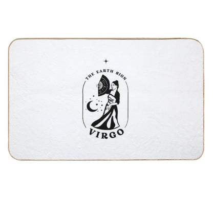 Virgo Simple Black Art  Long-Lasting Bath Mat