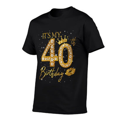 Womens It&#39;s My 40th Birthday Crown 40 Years Old 40th Birthday Queen  Stretchy T-Shirt