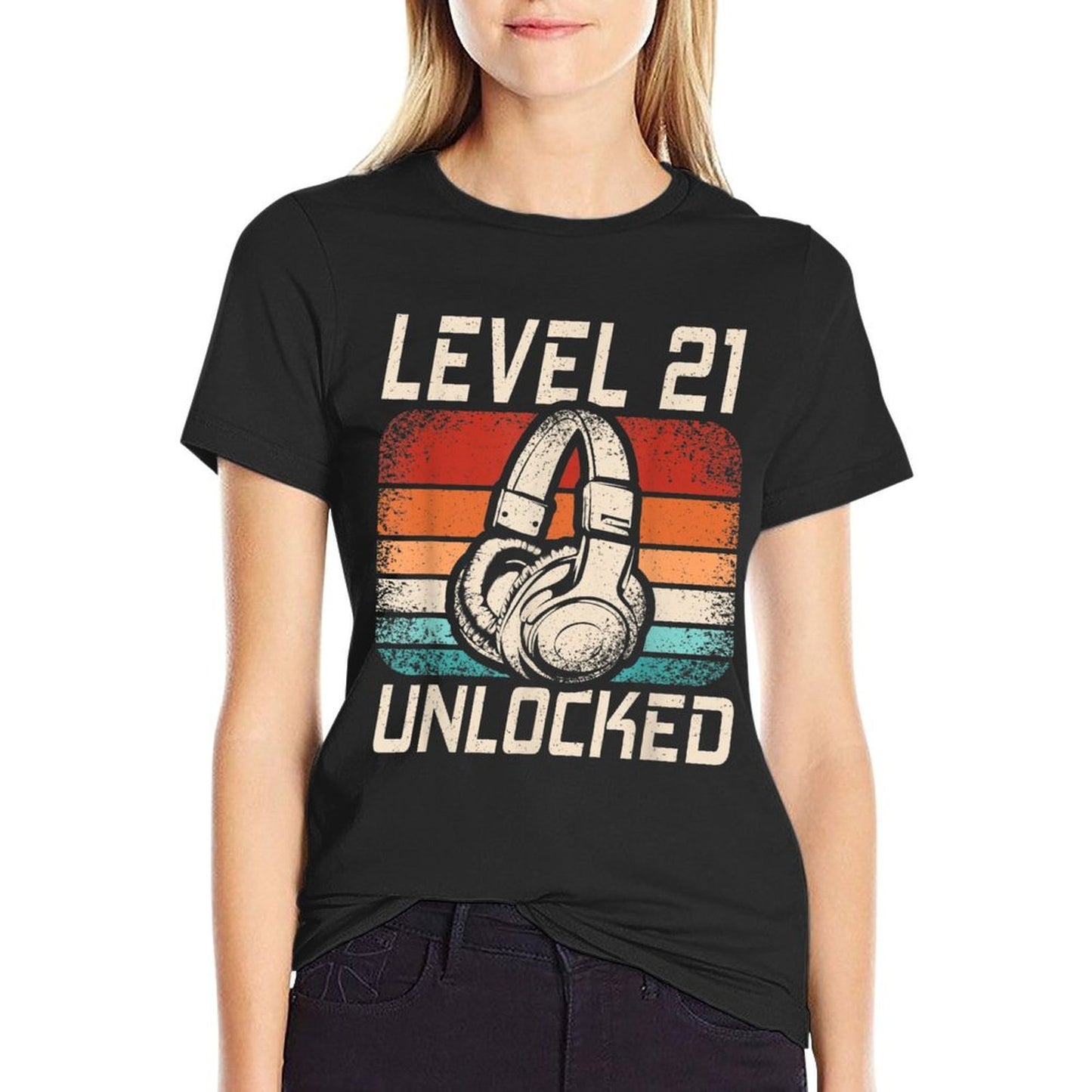 Level 21 Unlocked Gaming 21 Years Old 21st Birthday Gamer  Affordable Price T-Shirt