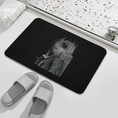 Grim Reaper Still Smoking  Fade-Resistant Bath Mat