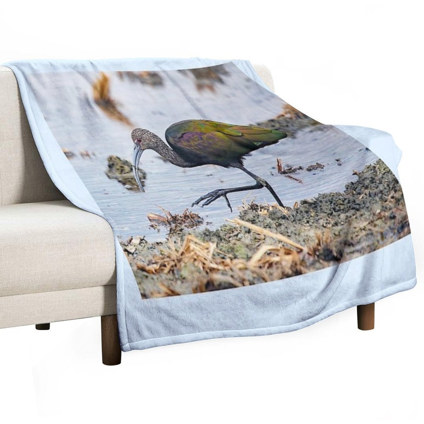 Glossy Ibis Shrink-resistant Throw Blanket