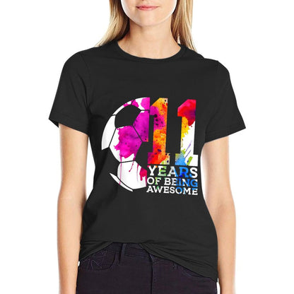 11 YEARS OF BEING AWESOME SOCCER 11TH BIRTHDAY  Polyester Blend T-Shirt