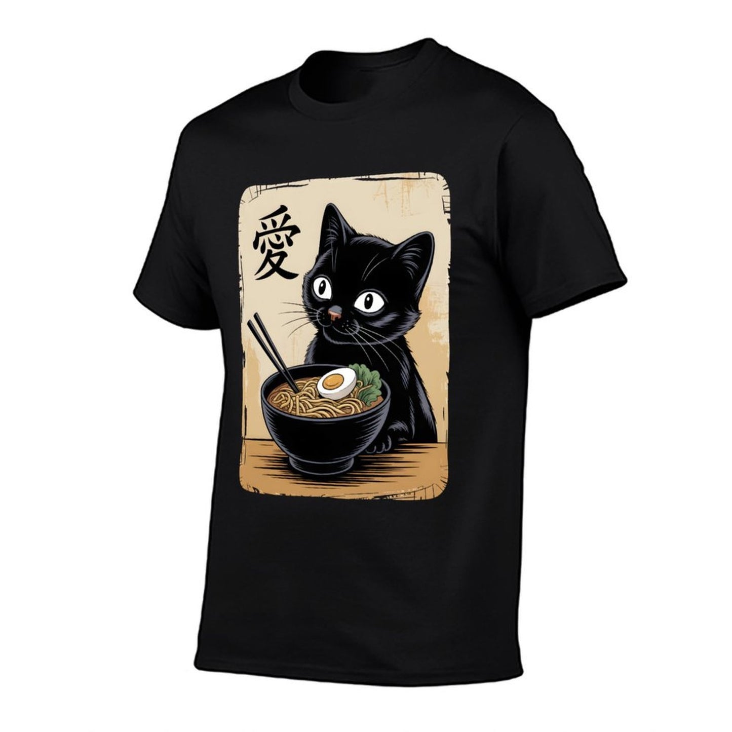 Funny Kawaii Anime Cat Ramen Graphic Japanese  Quick-drying T-Shirt