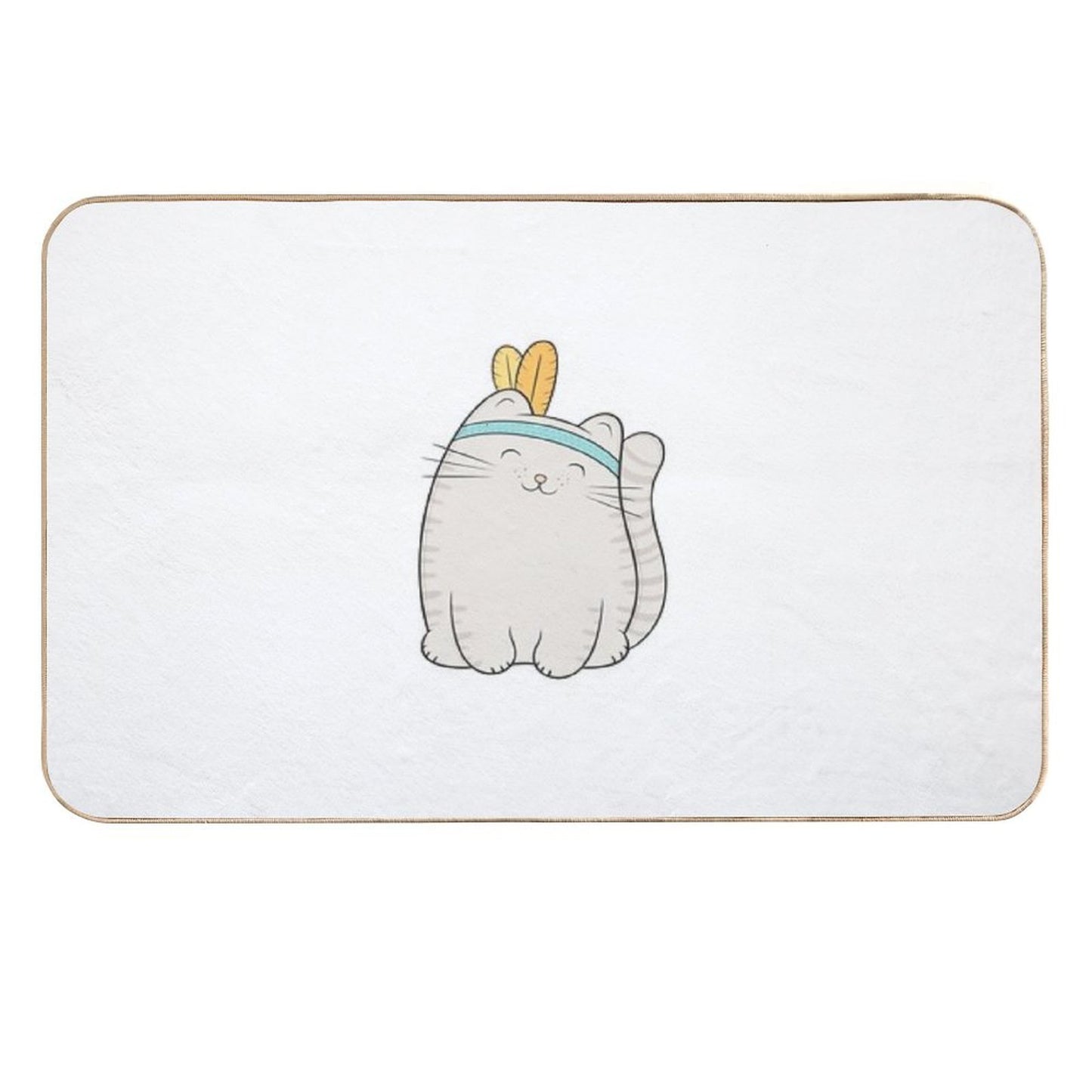 Fin, The Cat  Easy To Clean Bath Mat