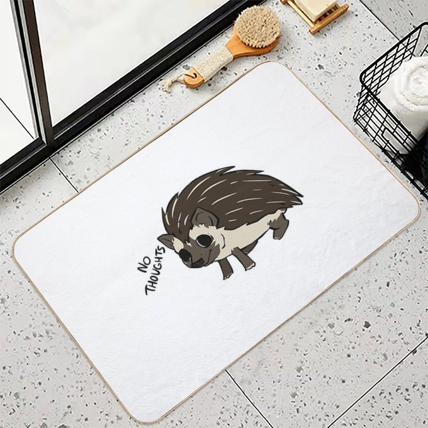 No Thoughts  Fade-Resistant Bath Mat