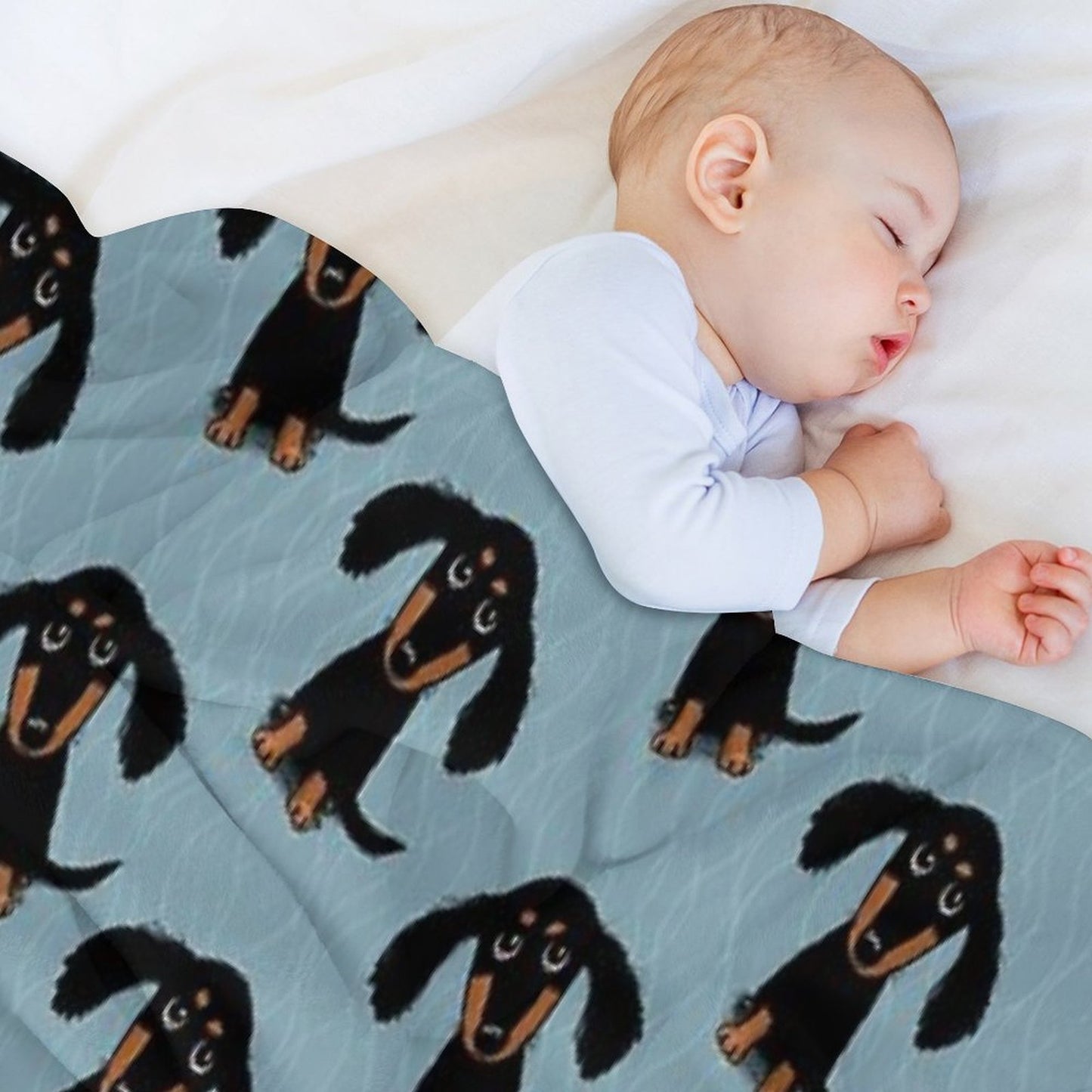 Longhaired Dachshund Black And Tan Puppy Dog Wrinkle-free Throw Blanket