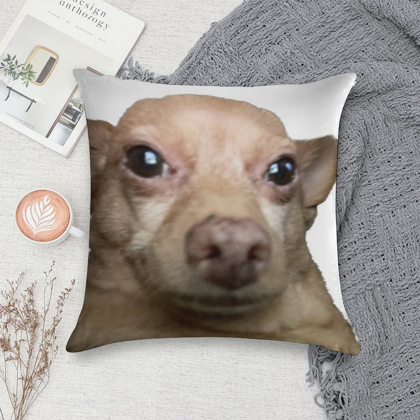 Wide Eye Mouse Soft Ultra-Soft Texture Throw Pillow