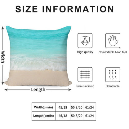 Bright Blue Calm Ocean Shore Soft Multiple Sizes Throw Pillow