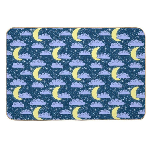Dreamy Night Sky Pattern  Fade-Resistant Bath Mat