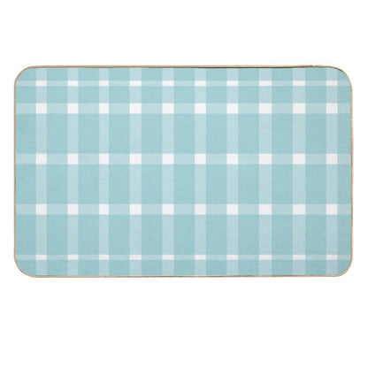 Blue Gingham  Stain-Proof Bath Mat