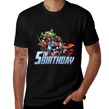 Marvel Avengers Action Shot 5th Birthday  Graphic-printed T-Shirt