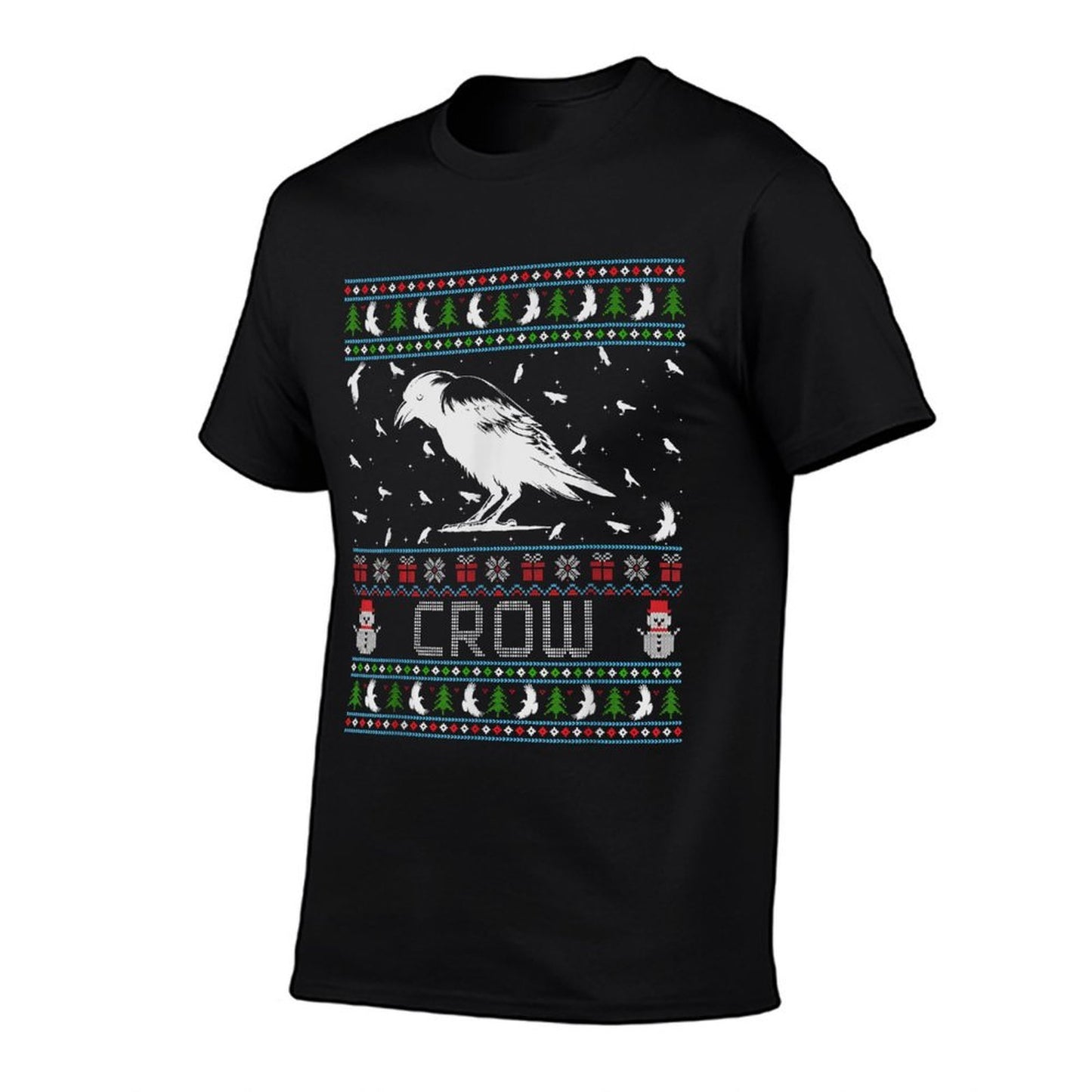 Ugly Christmas Sweaters Men Women Xmas Ugly Crow  Cotton T-Shirt
