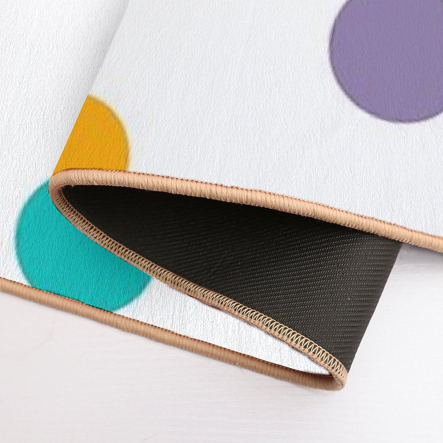 Colourful Dots Large on White  Dirt-Trapping Bath Mat