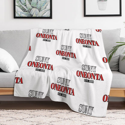 SUNY Oneonta Straightforward Velvety-soft Throw Blanket