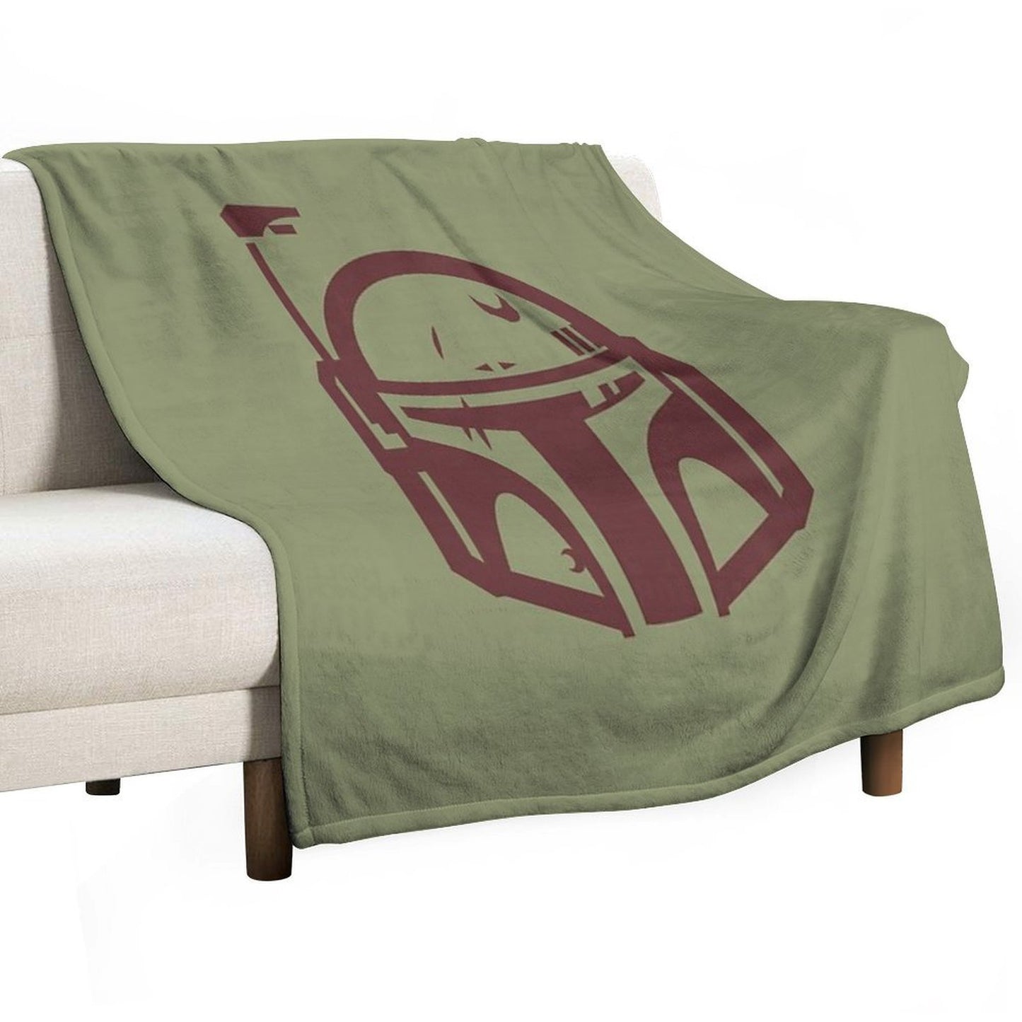 Boba Fett Helmet Minimal Wrinkle-free Throw Blanket
