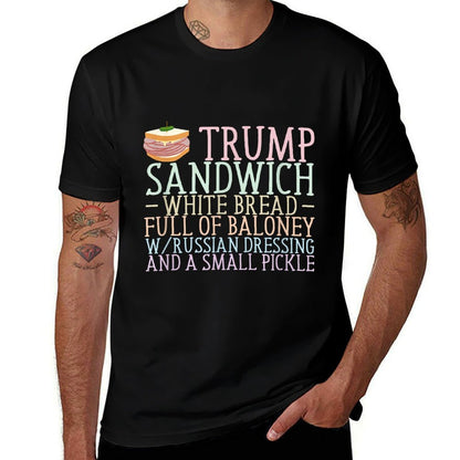 Anti Trump Sandwich Sign Funny  Summer-ready Fabric T-Shirt