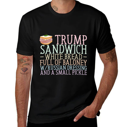 Anti Trump Sandwich Sign Funny  Summer-ready Fabric T-Shirt