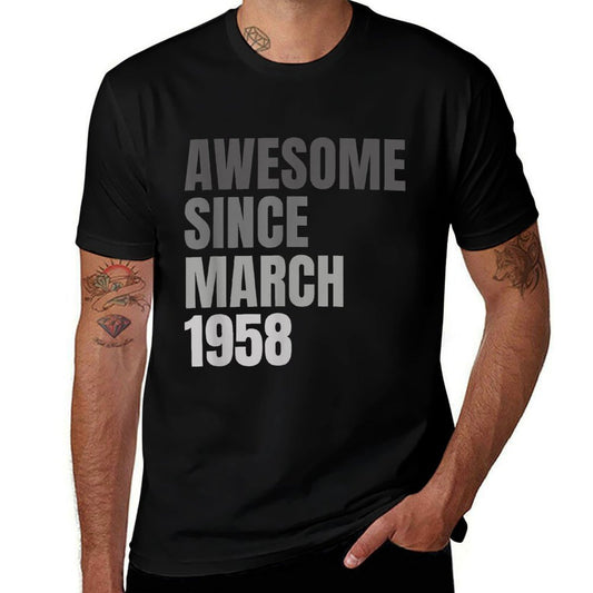 Awesome Since March 1958 Vintage 1958 March 65th Birthday  Graphic-printed T-Shirt