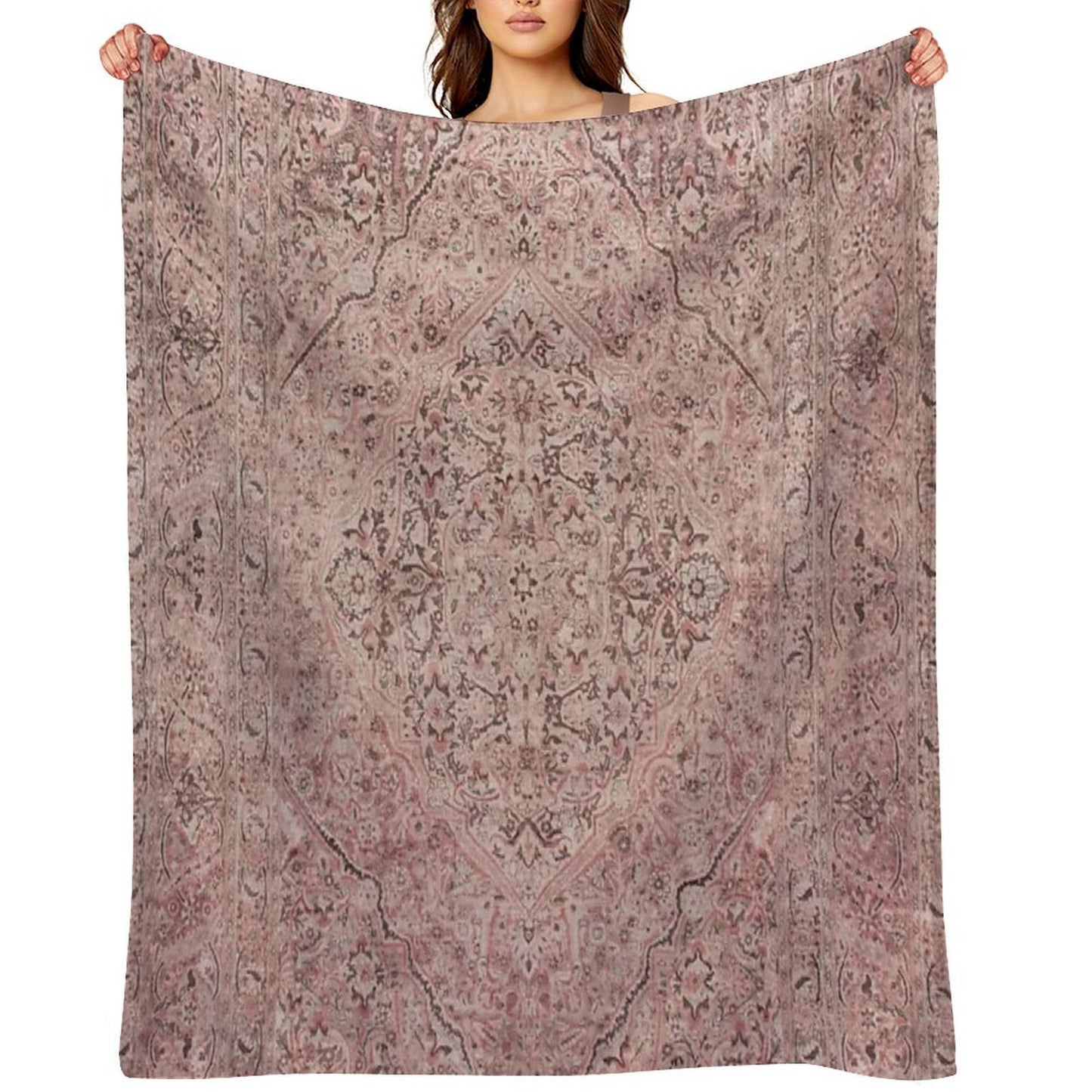 Antique Persian Tabriz Rug Print Premium Throw Blanket