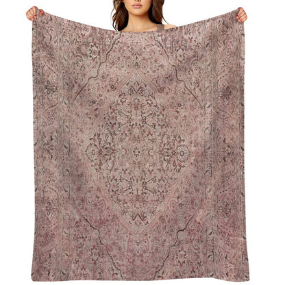 Antique Persian Tabriz Rug Print Premium Throw Blanket