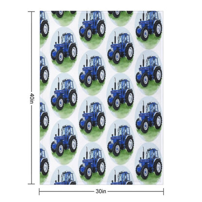 Blue Classic Tractor Gift-ready Throw Blanket