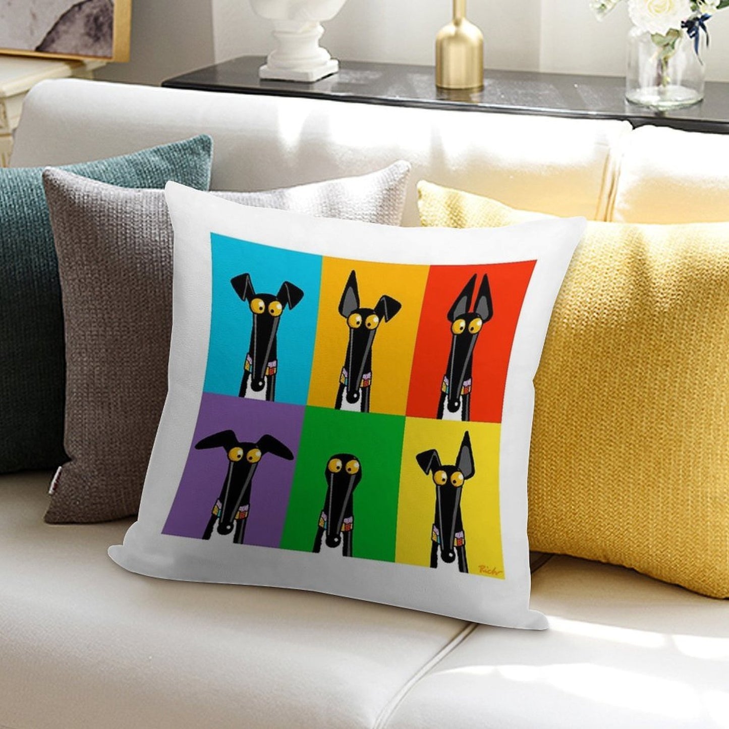 Greyhound Semaphore Soft Style Accent Throw Pillow
