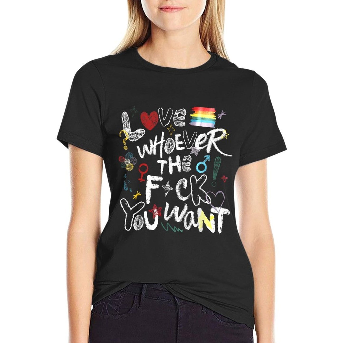 Love Whoever The Fck You Want Rainbow LGBT Gay Lesbian Pride  Versatile T-Shirt