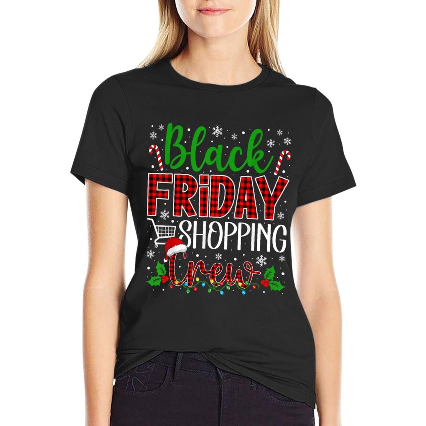 Funny Friday Shopping Crew Christmas Black Shopping Family  Classic T-Shirt