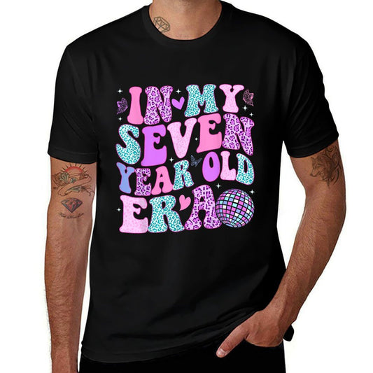 In My Seven Year Old Era Girl Boy 7th Birthday 7 Year Old Comfortable T-Shirt