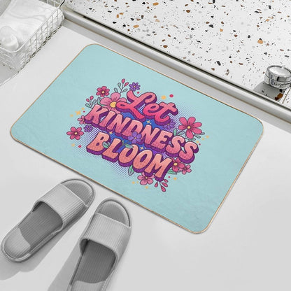 Let Kindness Bloom in Red  Easy To Clean Bath Mat