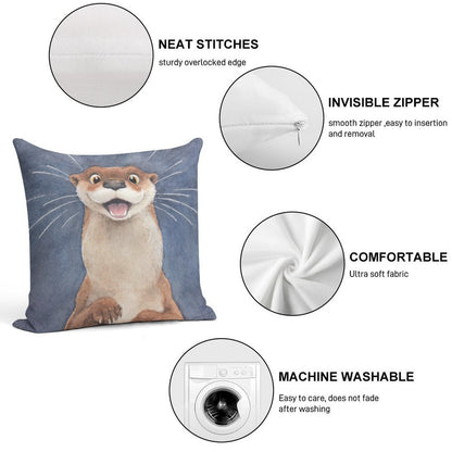 Otter! Soft Reinforced Edging Throw Pillow