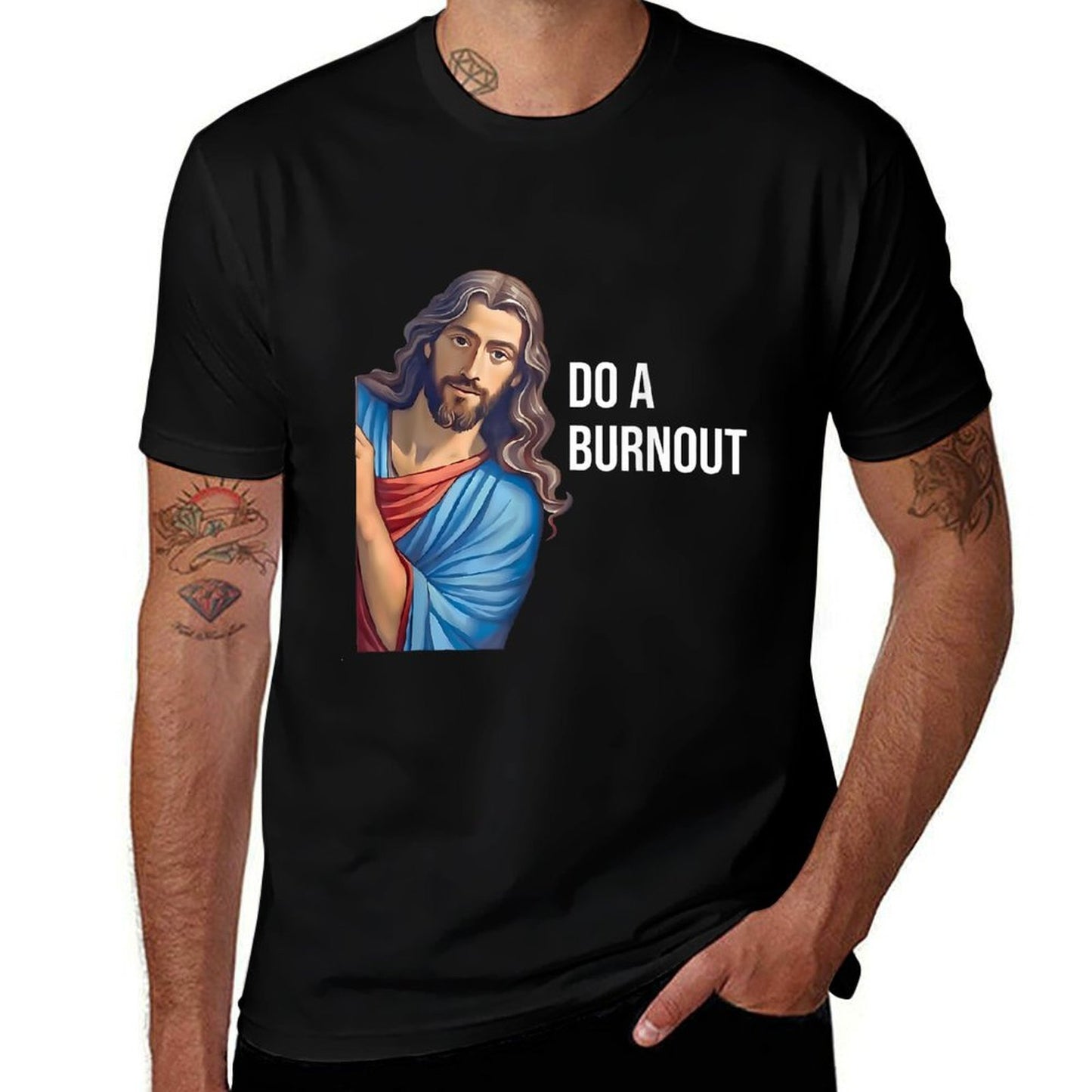 Do A Burnout Jesus Christian Quote Black Modern Religious Unisex-Youth Small  Fade-proof Color T-Shirt